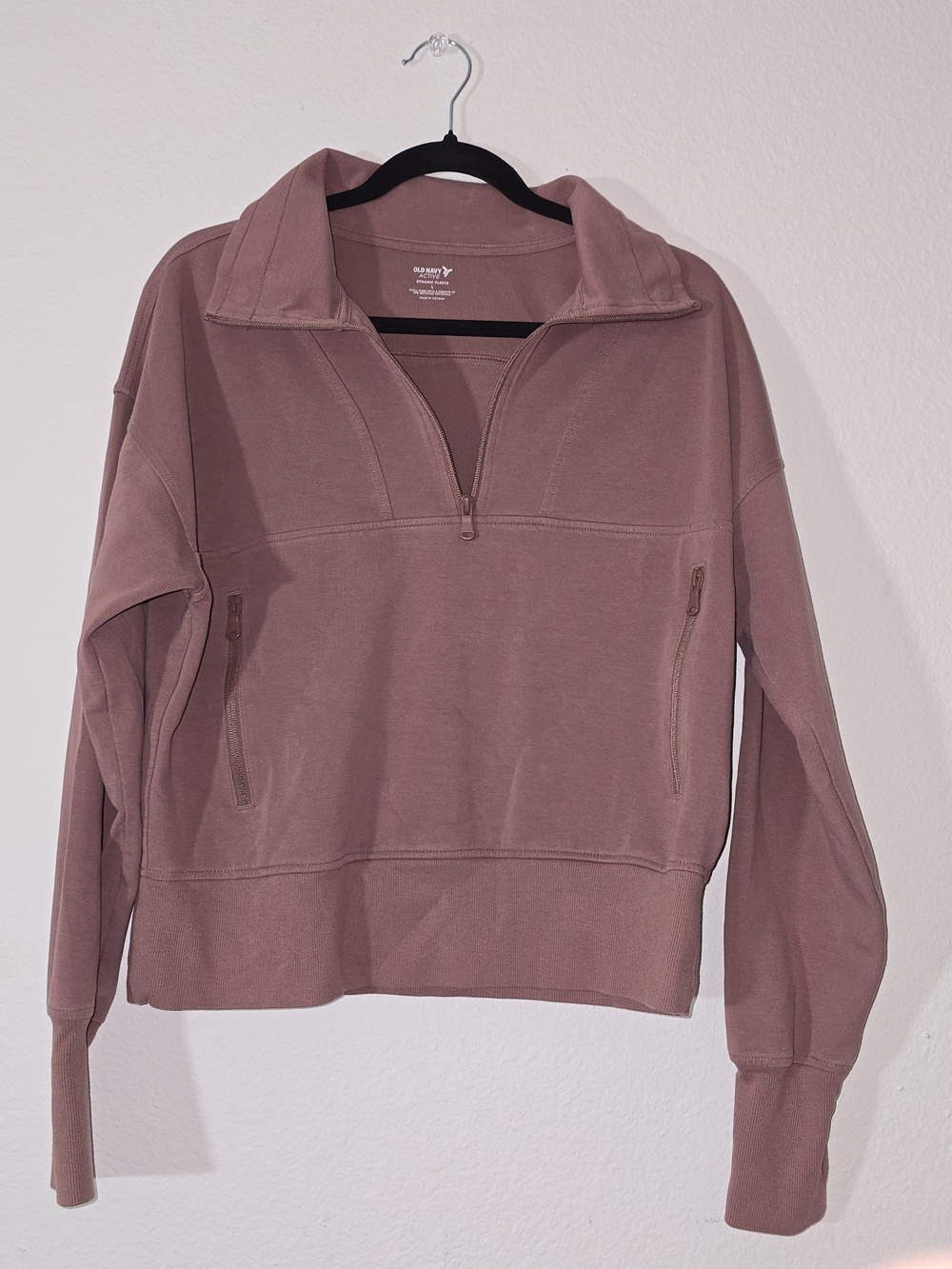 Old Navy Dusty Mauve Quarter-Zip Pullover